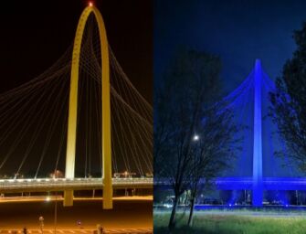 Reggio, i ponti di Calatrava si illuminano di giallo e di blu per la pace in Ucraina