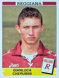 La figurina di Gianluca Cherubini con la maglia della Reggiana