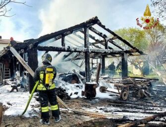 Scoppia incendio in una legnaia a Cella, le fiamme si propagano: morto un cane