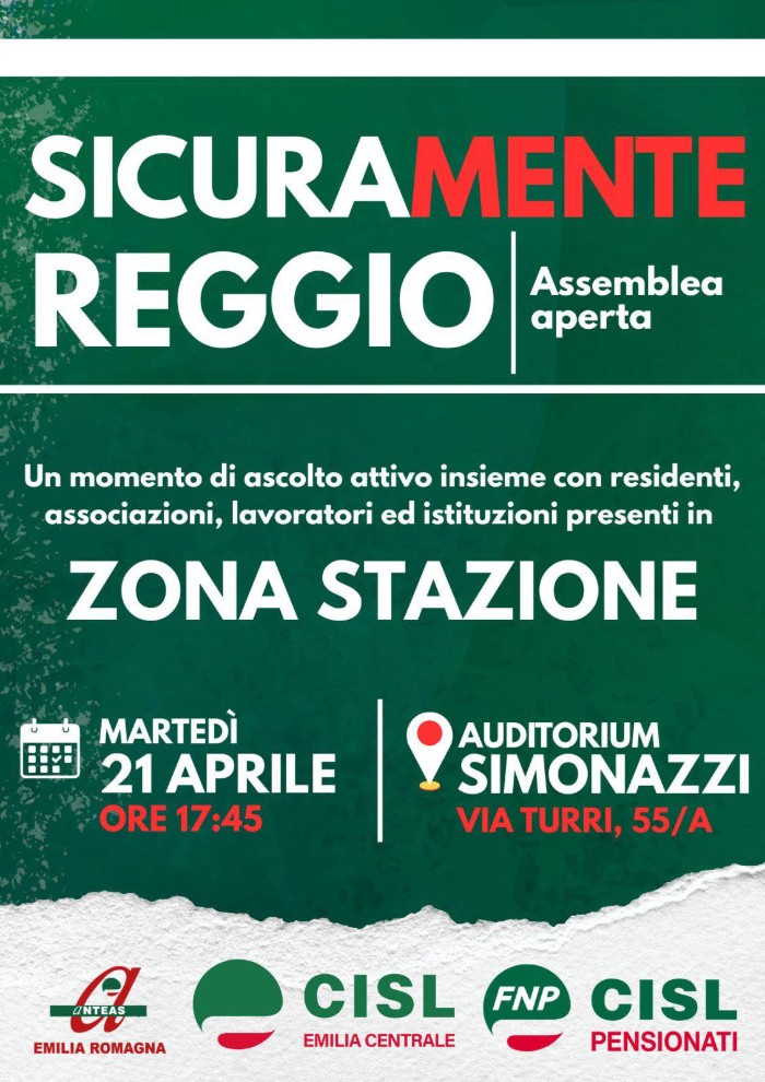 Locandina dell'assemblea aperta "Sicuramente Reggio"