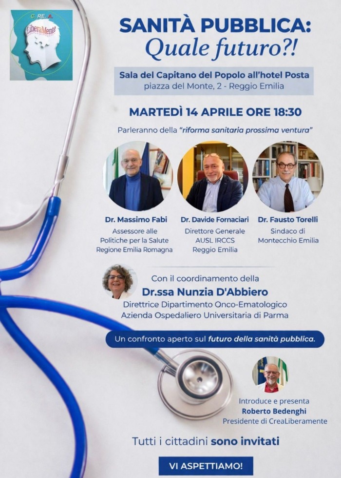 La locandina dell'incontro "Sanità pubblica: quale futuro?!"