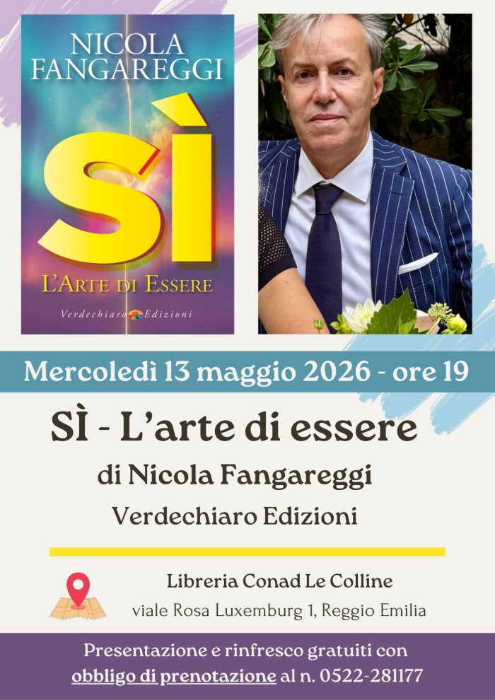 La locandina della presentazione del libro “Sì – L’arte di essere” d Nicola Fangareggi