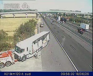 Incidente sull'A1 camion fermo - 18 giugno 2026