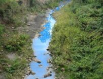 A Vezzano l’acqua del torrente Crostolo è blu: scattano gli accertamenti ambientali