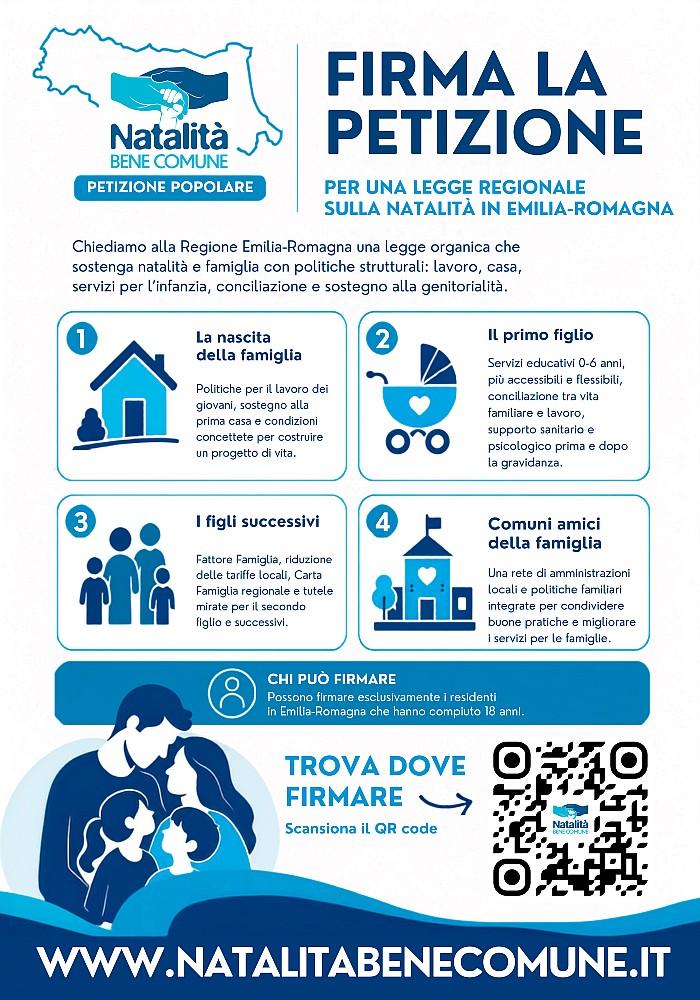 Il manifesto della petizione popolare "Natalità Bene Comune"